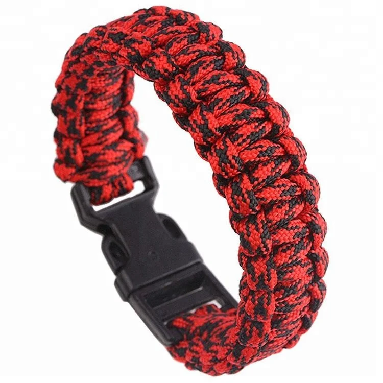 

Hot Portable Cord Supplies Durable Polyester Emergency Survival Bracelet With Private Label, Black, pink, green, yellow, red, etc.