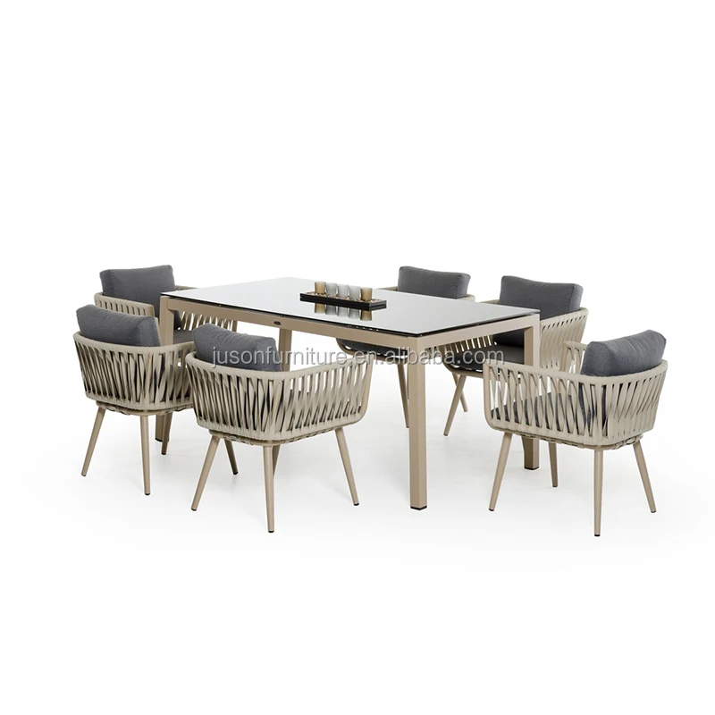 Modern Design Outdoor Dining Furniture Table And Chairs Aluminium Beach