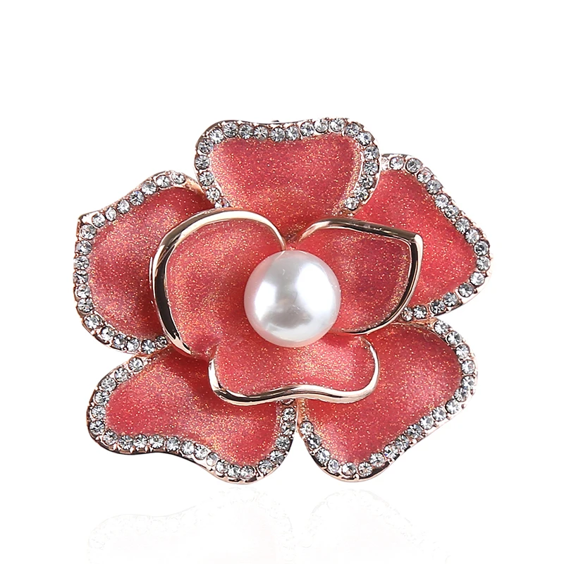 

Red flower Brooches for Women Enamel Pins Plant Style Brooch Fashion Jewelry Flower Women Brooch