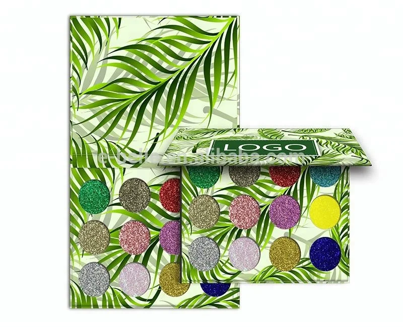 

custom 12 color private label glitter eyeshadow palette, Multi-colored