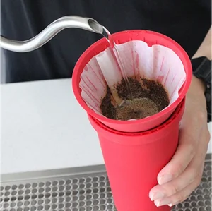 Image of 2019 OEM Food Grade Reusable Pour Over Dripper Water Filter Silicone Cone V60new Silicone Cone Coffee