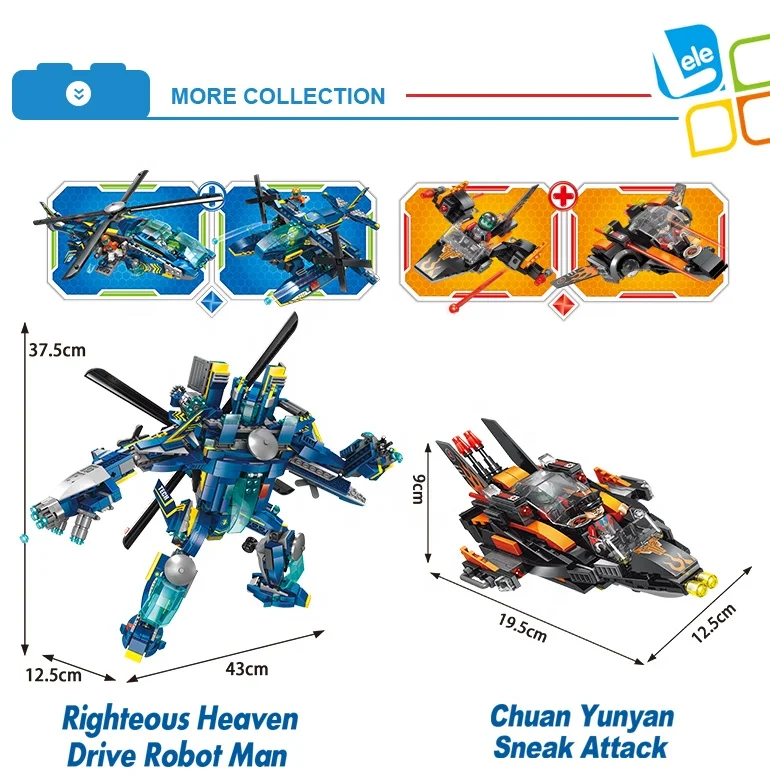 
LELE BROTHER Tech Police Building Bricks Helicopter Kids Educational DIY Blocks Toy 