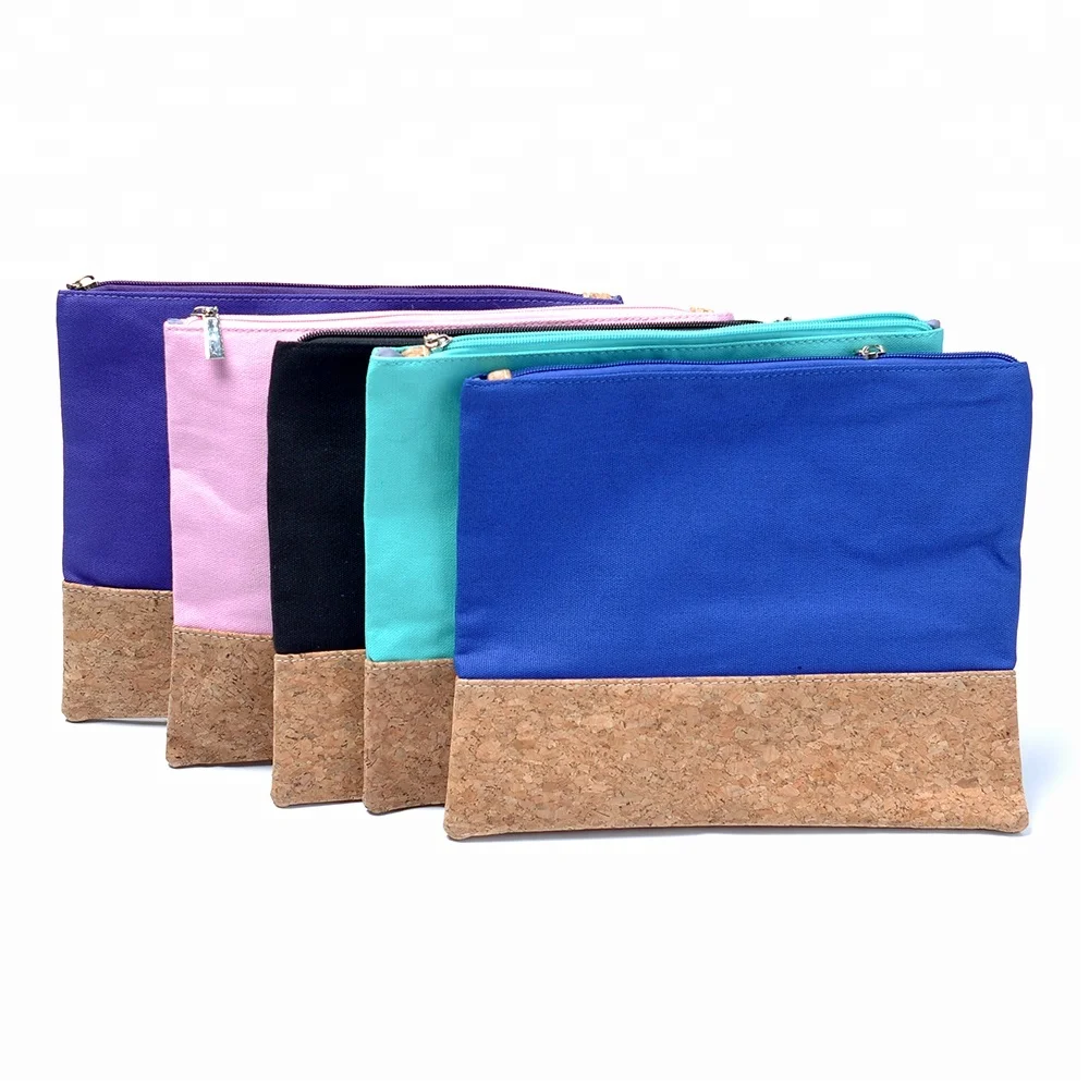 2019 new design ladies canvas cork flat cosmetic Makeup Bag designer manufacturer (5).jpg