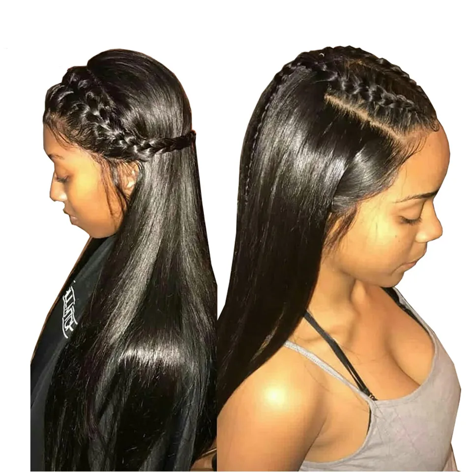 

360 Lace Frontal Wig European Straight Hair Natural Color Pre plucked Lace Front Human Hair Wigs For Black Women With Baby Hair
