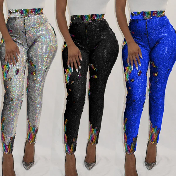 

SP3829A Night Club Sexy Sequined Beading Women Long Pants