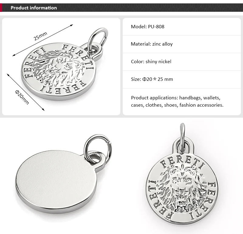 Handbag Metal Logo Plate