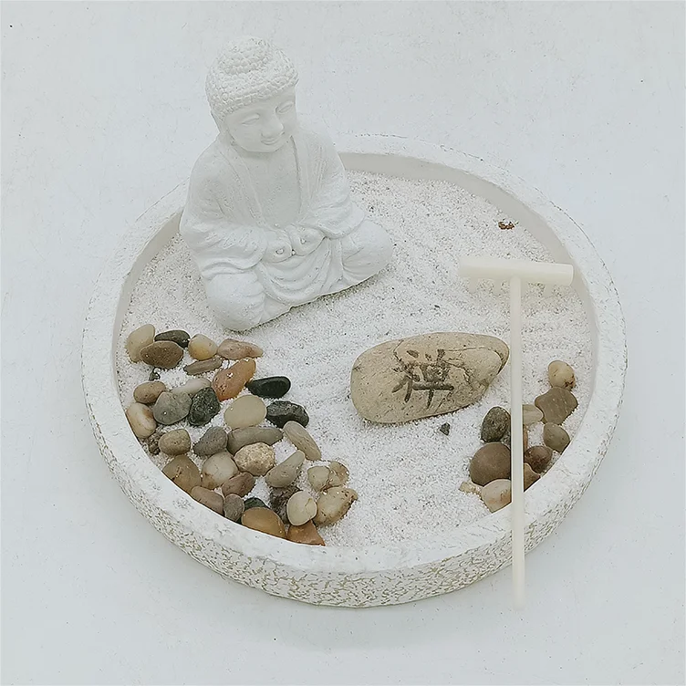 White Buddha Art Mini Zen Decor Feng Shui Crafts For Gift Buddha Zen