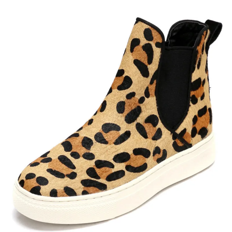leopard print boots flat