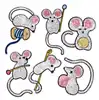 Cute mouse sequins patches vintage embroidered applique T-shirt coat patch sewing garment accessories Diy decoration R121