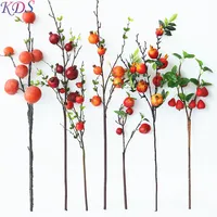 

single artificial pomegranate apple persimmon fruit table flower