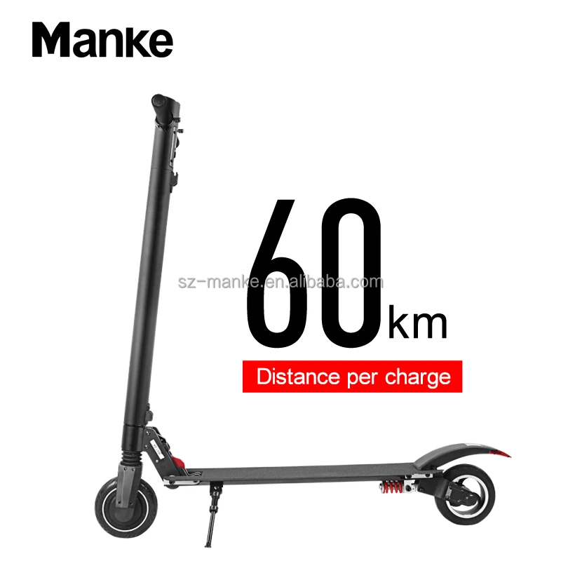 

Manke Manufacturer electric kick scooter e scooter 36V 9.6AH lithium battery electric scooter mileage can be 60KM, Black/ white