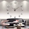 Creative living room wall clock DIY wall clock fashion decoration black acrylic 3D clock