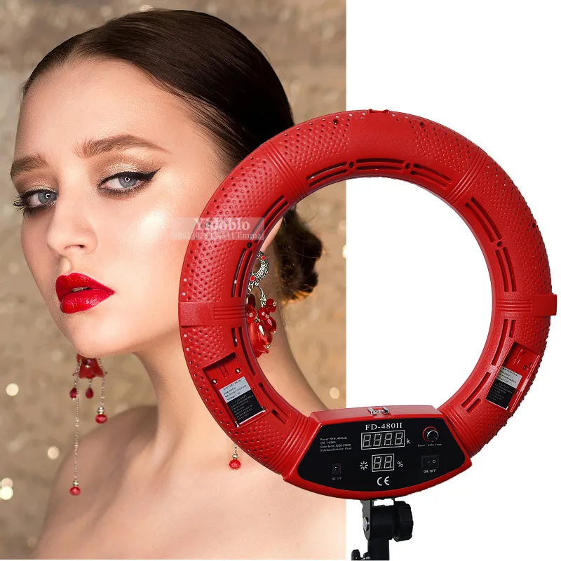 Yidoblo 95ra dimmable selfie ring light FD-480II with digital screen and mirror make up beauty studio light photographic