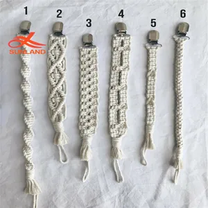 Image of W1743 Baby Dummy Chain Newborn Baby Macrame Pacifier Clip