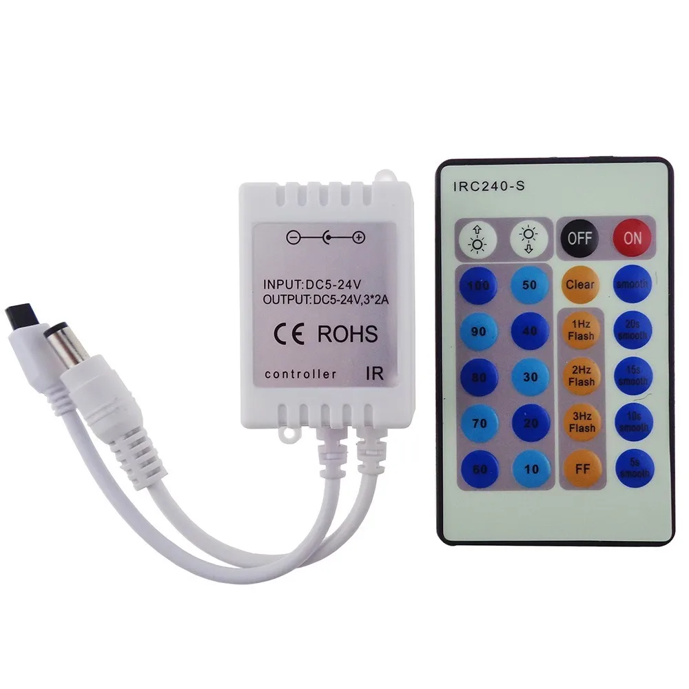 Dc524v Irc240s 24keys Ir Remote Led Dimmer Controller For 5050 3528