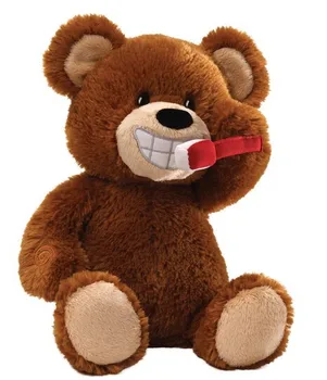 stuffed bear with teeth