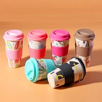

Odellware eco friendly organic best reusable recycled take away bamboo fiber coffee cup mug deckel with lid and sleeve sale