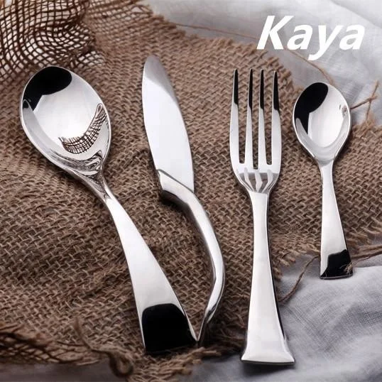 

Sandoor stainless steel flatware set silver color spoon fork knife electroplated cutlery sets