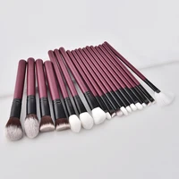 

New 18 Pcs Professional Synthetic hair Makeup brush set Burgundy brushes private label Beauty Tool Eye brushes