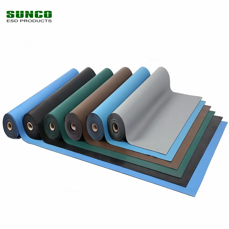 Green Gray Blue Esd Rubber Mat For Workbench With Sgs And Rohs