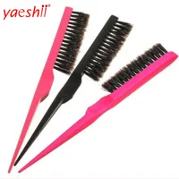 

yaeshii Small Size Boar Bristle Plastic Teasing Brush For hair detangling