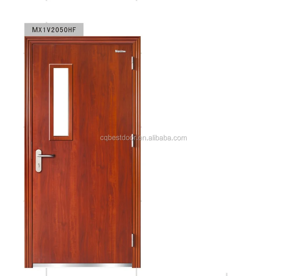 Wooden Doorleaf Steel Frame Composite Fire Rated Commercial Door
