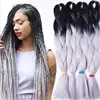 ( 8 packs Black + Light Grey ) STOCK Synthetic 2 tone ombre color jumbo braiding hair for dreadlocks