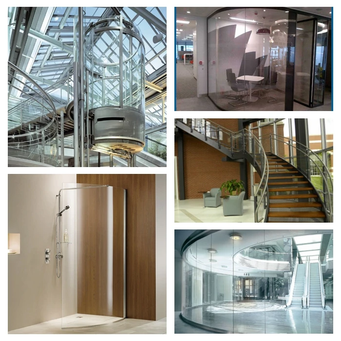 Toughened Curved Glass Panels Suppliers Custom Size Tempered Polish