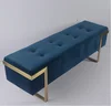 Modern bed end stool, square long bench, stainless steel bed foot stool