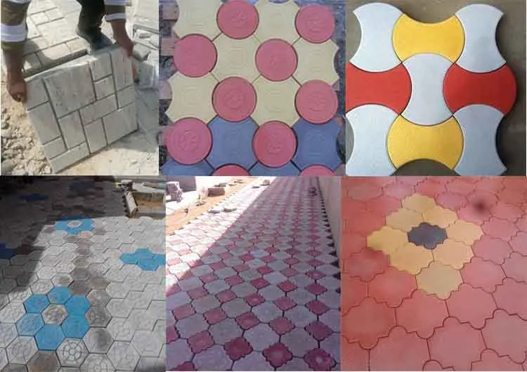 Double T Pattern Plastic Interlocking Brick Mold Garden Path Mold
