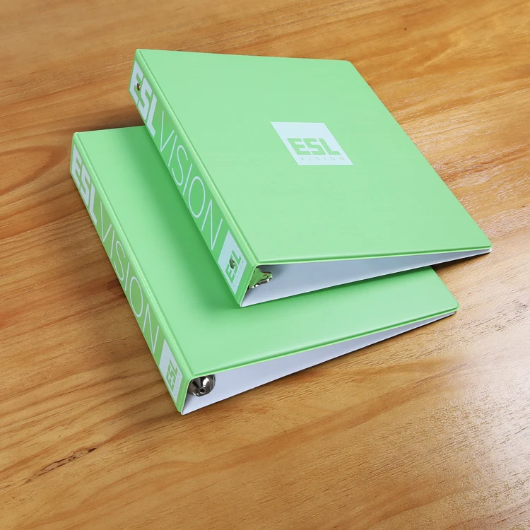 
Customized size popular plastic pvc 3 hole ring binder business card 2 pockets file folder with the logo printing 