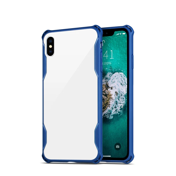 

2019 new shockproof Acrylic+TPU transparent in stock phone case for iphone XS MAX fundas for iphone case, Multiple colors