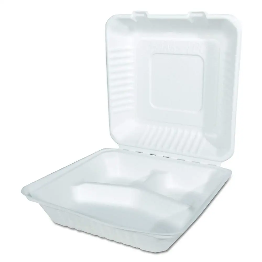 

Folding Tableware to go Lunch Box 9" Takeout Food Container