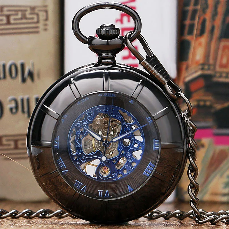 Necklace mound table ebay explosion classic retro cover magnifying glass Roman antique gift carved mechanical pocket watch