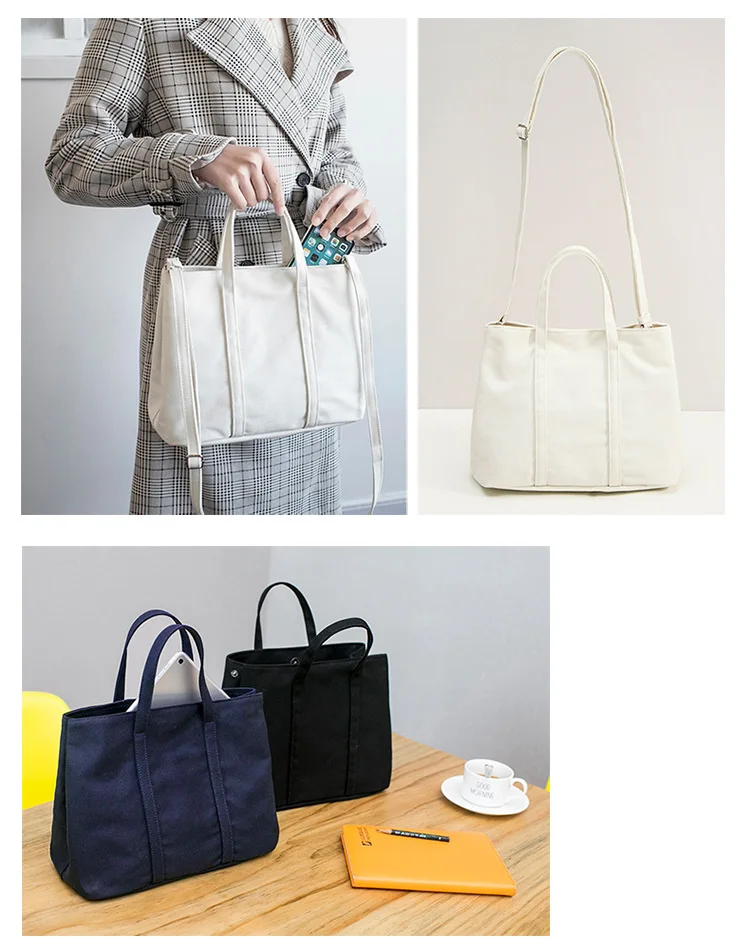 Wholesale Canvas Tote Bag Waterproof Canvas Brand Modern Women Handbag