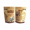 Recyclable kraft paper Zipper top coffee food packing bags with colorful logo printed