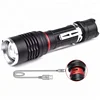 Brightenlux best good quality power style 10W zoom focus aluminum black tactical usb rechargeable led flash light flashlight