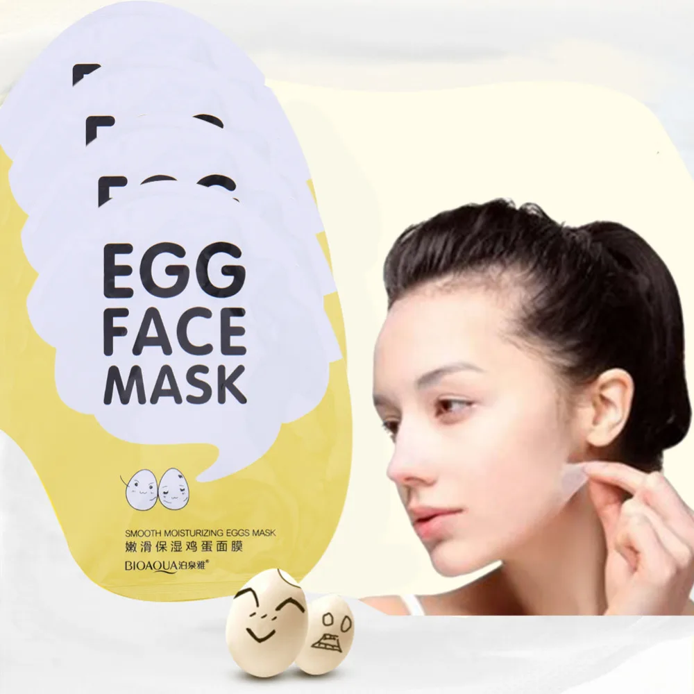 

BIOAQUA egg face mask smooth moisturizing to creat transparent skin, White