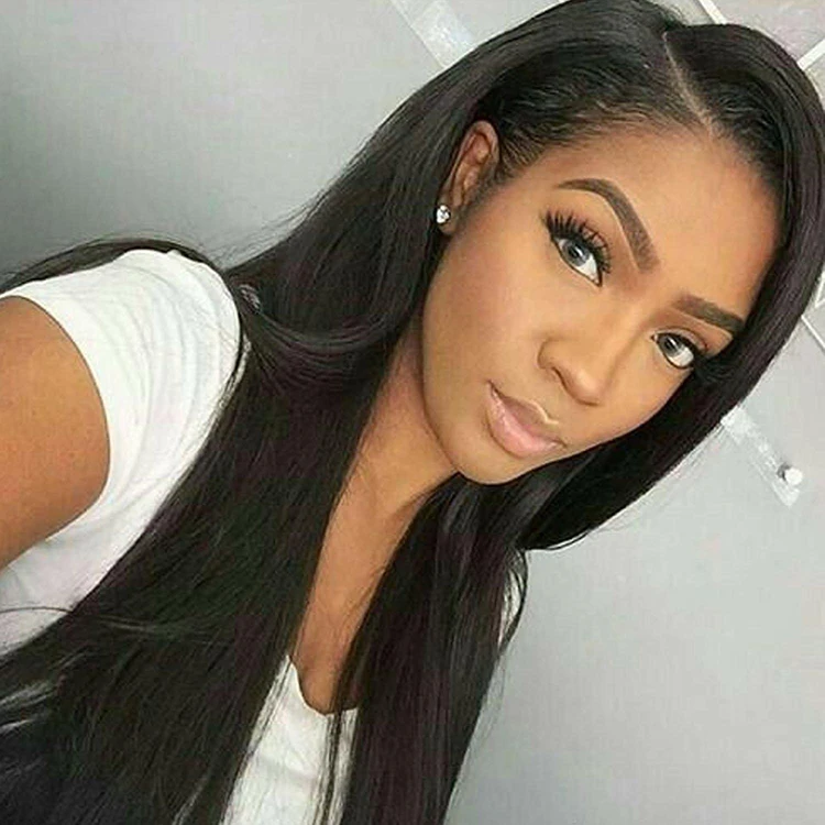 

PREMIER Factory Free Shipping Top Quality 100% Remy Virgin Human Hair Wigs Light Yaki Straight Full Lace Wig