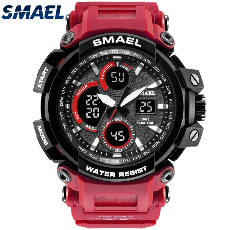 

SMAEL 1708 waterproof sports wrist watch, Orange,black,red,gray,gold,army green,coffee,khaki,blue,green,gold