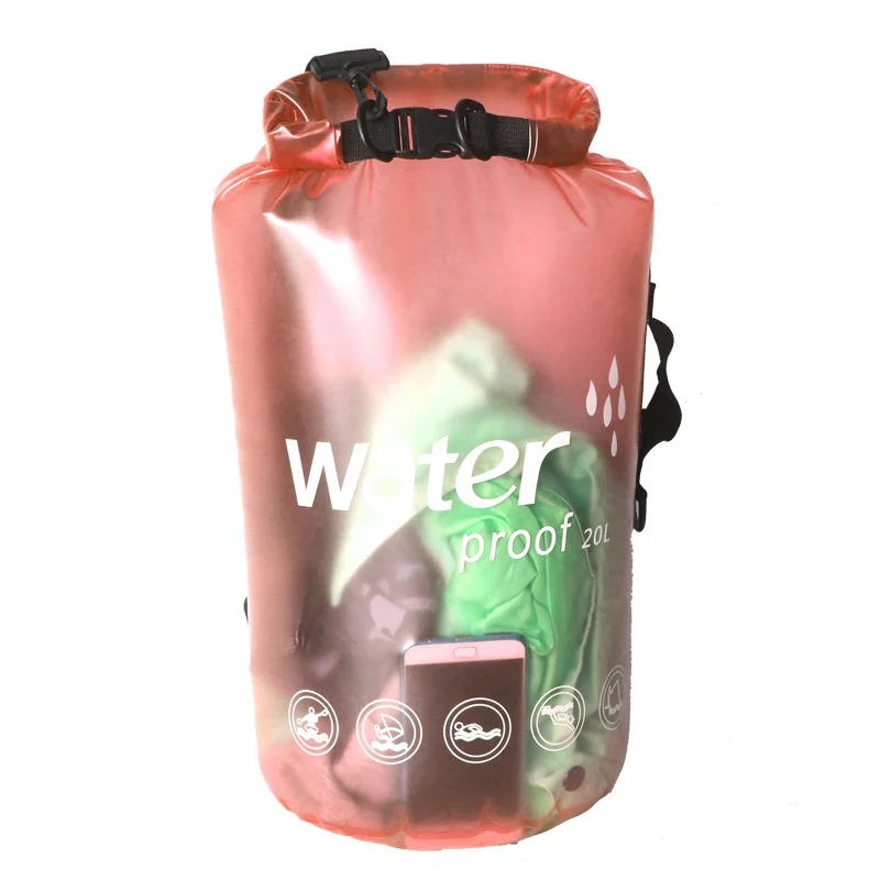 

PVC Tarpaulin Custom Logo Waterproof Roll Top Sack Dry Bag For Outdoor Camping Boating Hiking Floating, Orange,blue, green, pink,light blue