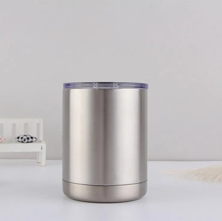 

10 OZ Car Tumbler with Clear Lid High Strength Double Wall Regular Tumbler Stainless Steel Travel Tumbler