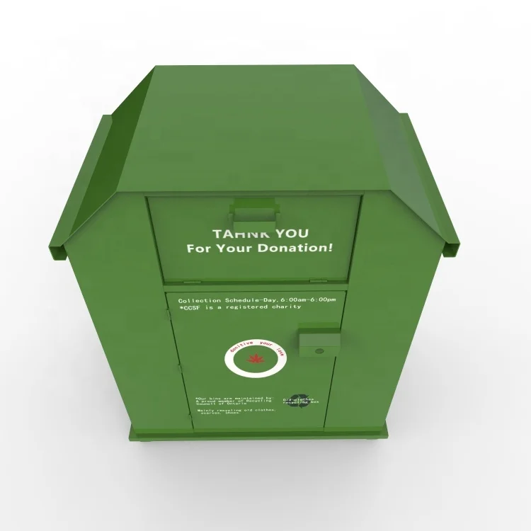Outdoor Metal Donation Bin Clothing Recycle Bin Buy Donation Bin