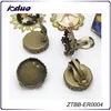 15MM Round Antique Bronze Plated Copper Earring Base Metal Bezel blank