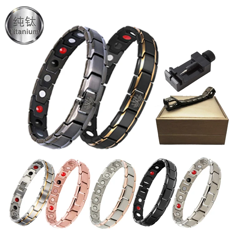 

Magnet Bracelet Magnetic Therapy Pure Titanium Stainless Steel 4in1 3000 Gauss for Pain Factory Custom 500 Models