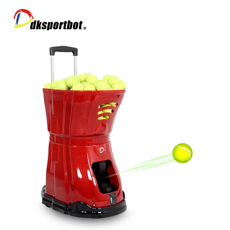 

Wholesale Basic Function Training Good Partner Tennis Ball Machine DT3 Tennis Trainer Ball Thrower Shooter with Remote Control, Black/white/red