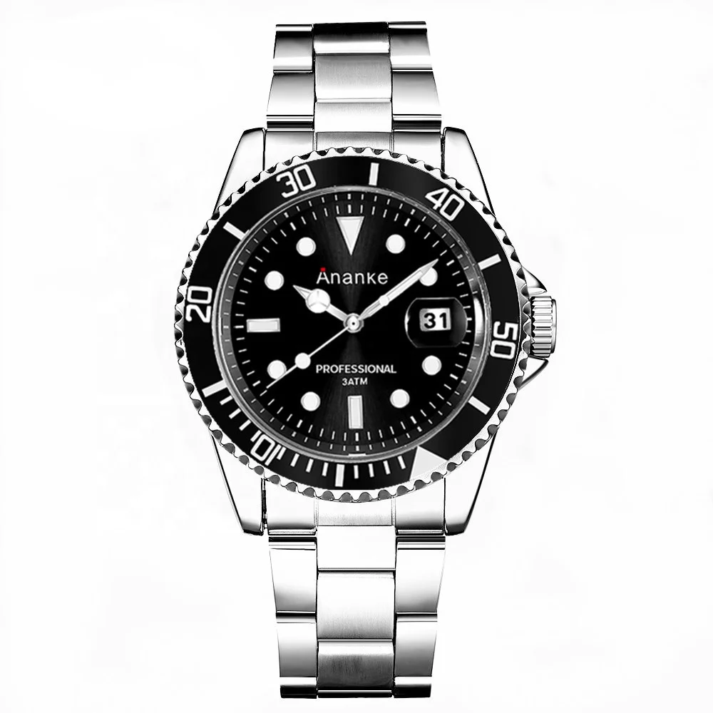 

Luminous mens watch factory oem wristwatches for hot selling luxury mens watch, Sliver or custom