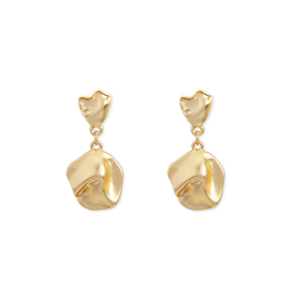 

Simple Geometric Metal Earring Pendant Irregular Gold Drop Earrings (KER353), Same as the picture