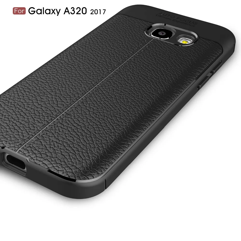 2017 New Design Carbon Fiber Lichee Pattern For Samsung Galaxy A3 2017 Soft TPU Case For Samsung Galaxy A3 2017