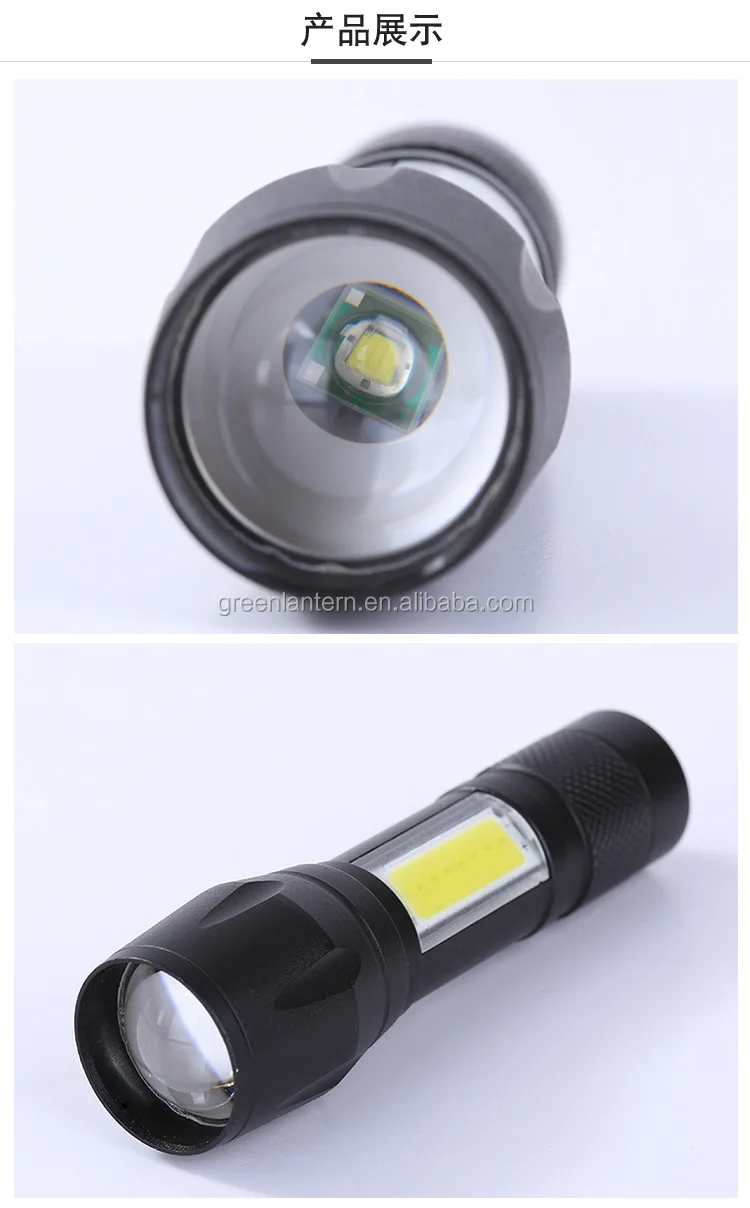 Focus Zoom Torch Light 3 Modes Adjustable Mini USB Flashlight LED Rechargeable For Emergency and Activities EDC